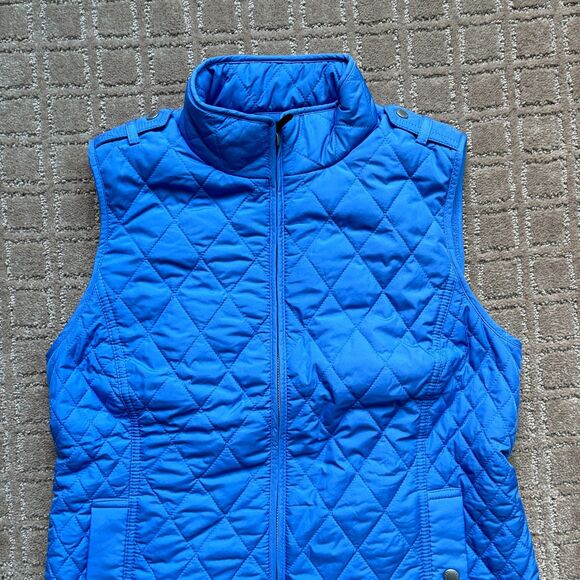 Talbots Quilted Puffer Vest Women's Small Petite Periwinkle Blue Preppy NWT - Picture 3 of 9